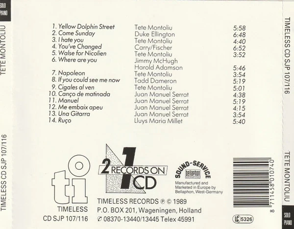 CD Tete Montoliu "Solo Piano" – photo 2